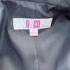 Nine and Co Polyester Blazer Suit Size 10 Gray  Lined Stand Up Collar Open Front