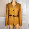 Tahari ASL Polyester Blazer Size 14 Honey Women Belted Lined Stand Up Collar