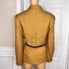 Tahari ASL Polyester Blazer Size 14 Honey Women Belted Lined Stand Up Collar