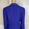 Clara Clara Polyester Skirt Suit Size 10 Purplish Blue Beaded Shawl Collar 2PC