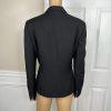 Kasper Women Polyester Pant Suit Size 12 Black Lined Notch Collar 2PC