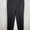 Kasper Women Polyester Pant Suit Size 12 Black Lined Notch Collar 2PC