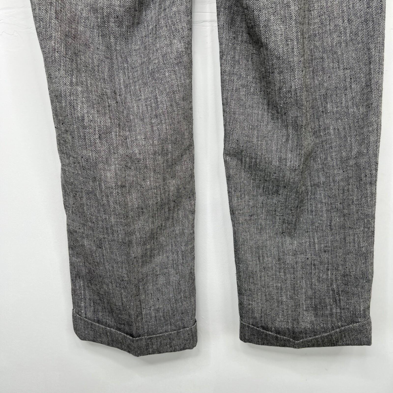 10-3084.jpg VTG Polo Ralph Lauren Men Linen Blend Pants 38x34 Herringbone Pleated Cuff New