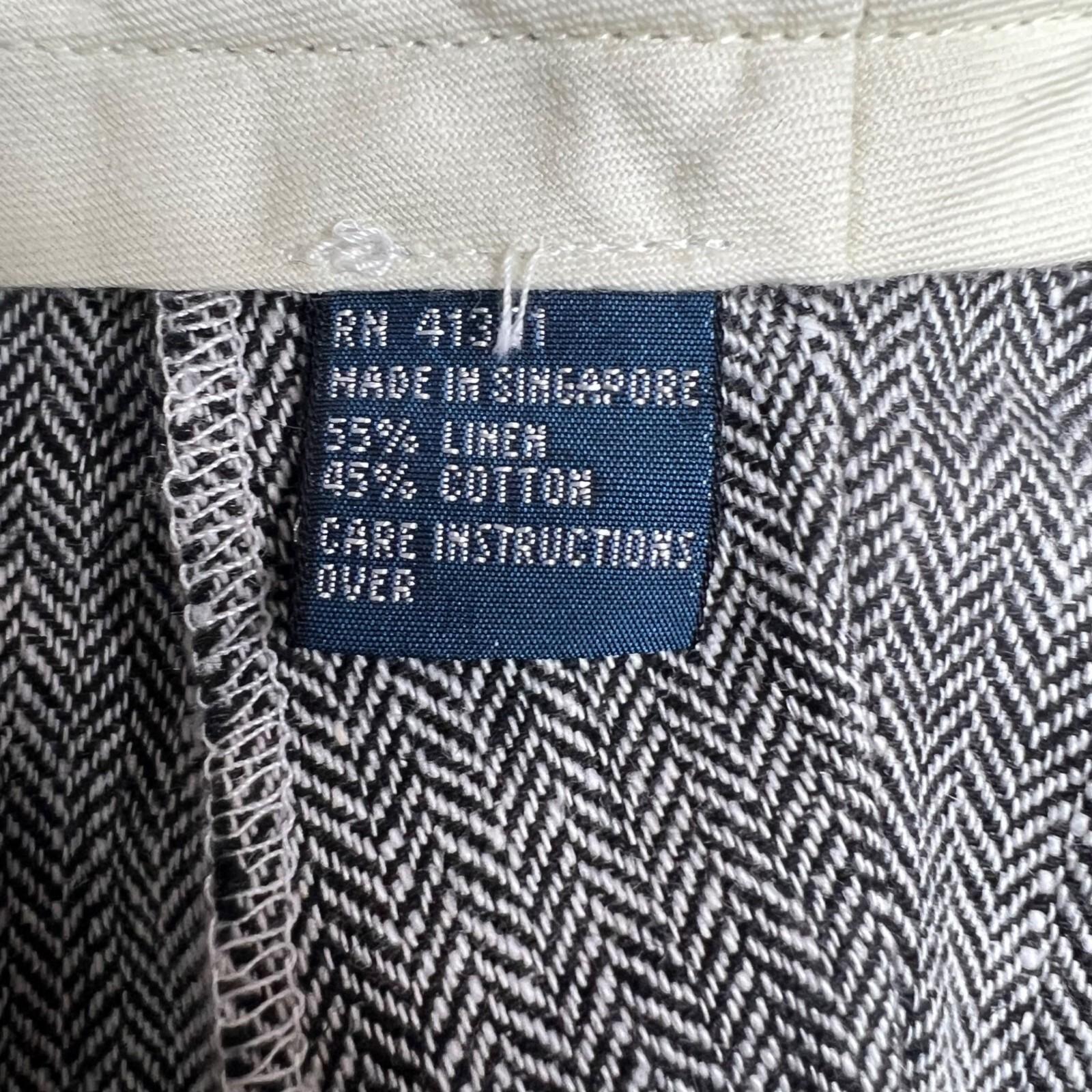 10-3086.jpg VTG Polo Ralph Lauren Men Linen Blend Pants 38x34 Herringbone Pleated Cuff New
