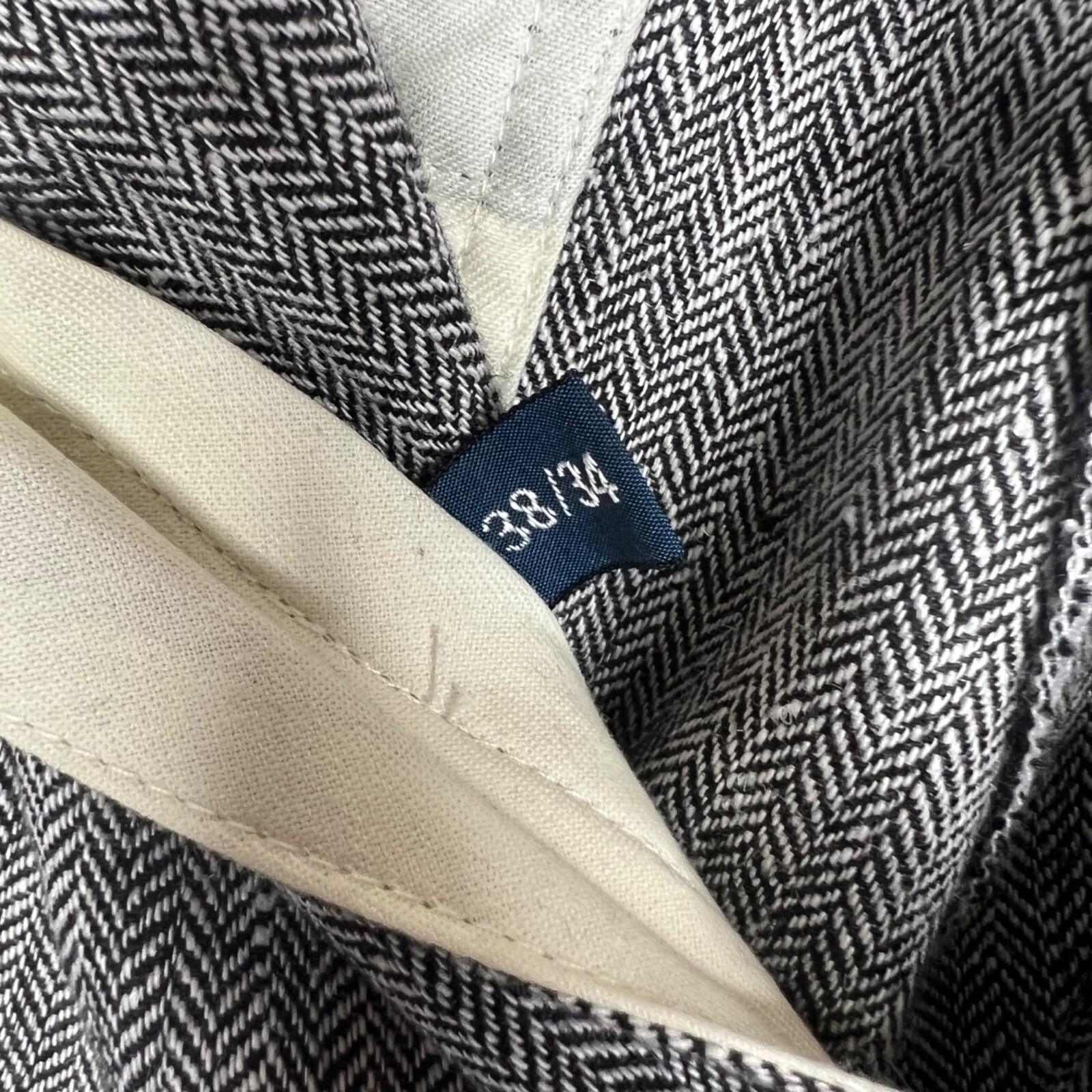 10-3088.jpg VTG Polo Ralph Lauren Men Linen Blend Pants 38x34 Herringbone Pleated Cuff New