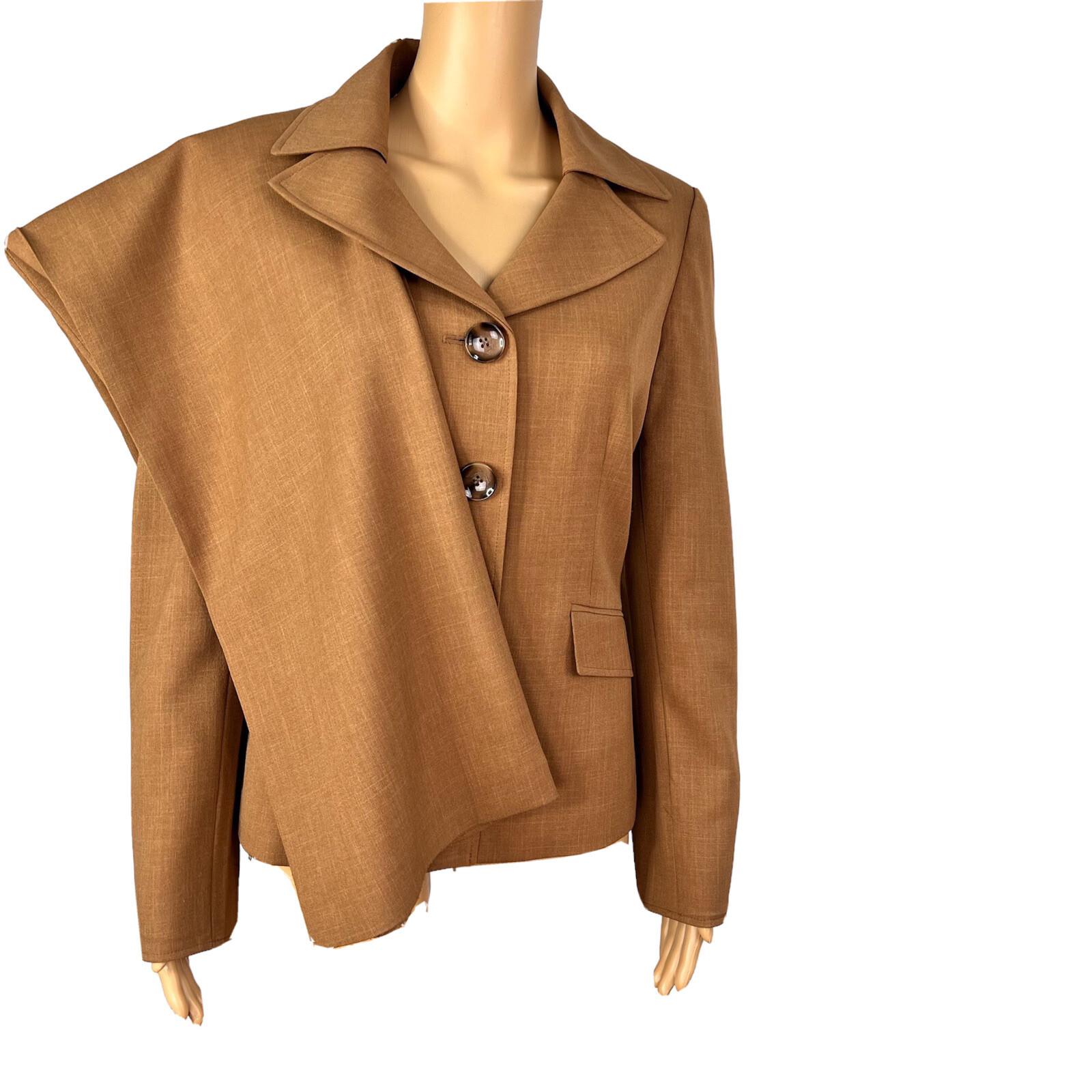 Le Suit Polyester Cinnamon Pant Suit Size 10 Lined Notch Collar Faux pockets 2PC