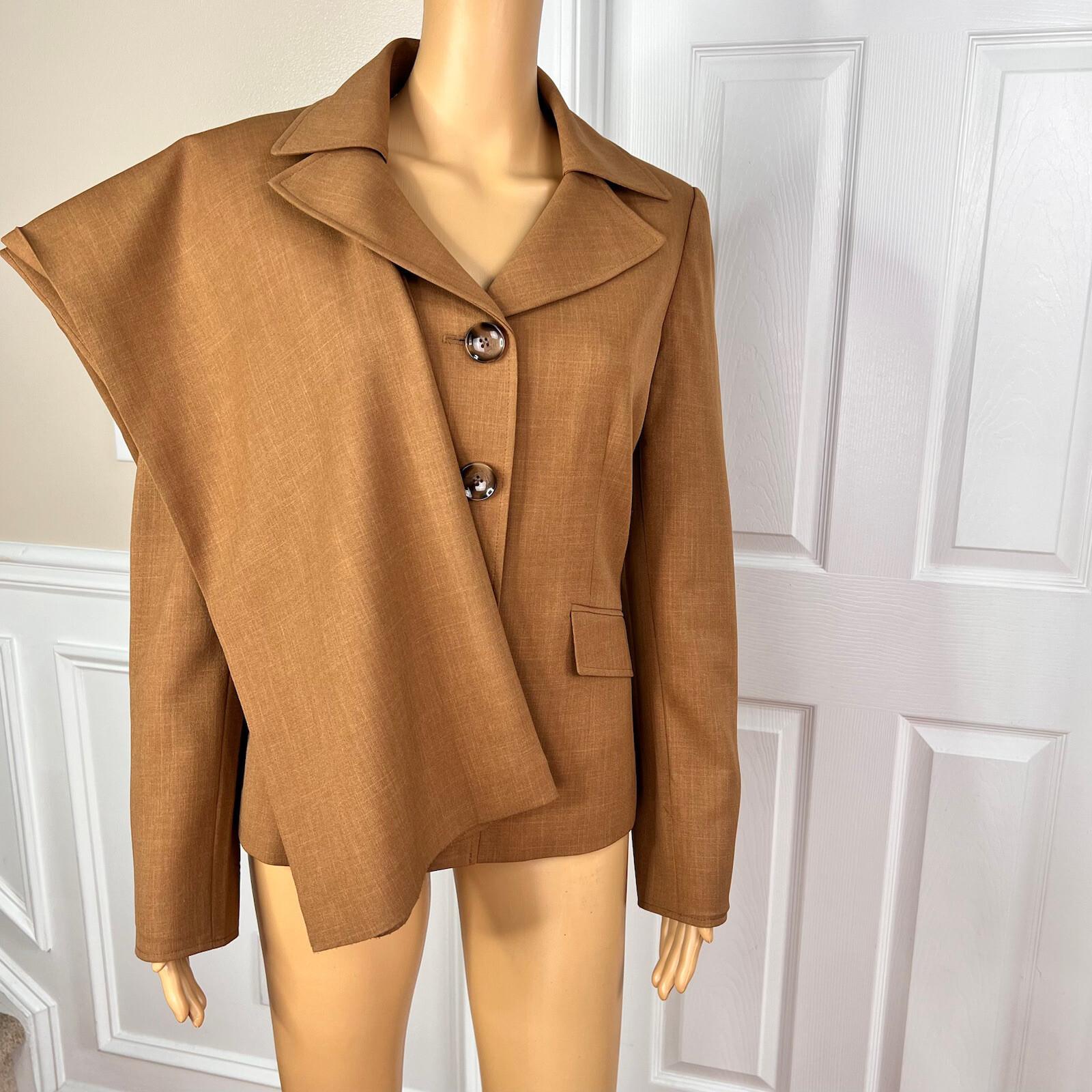 Le Suit Polyester Cinnamon Pant Suit Size 10 Lined Notch Collar Faux pockets 2PC