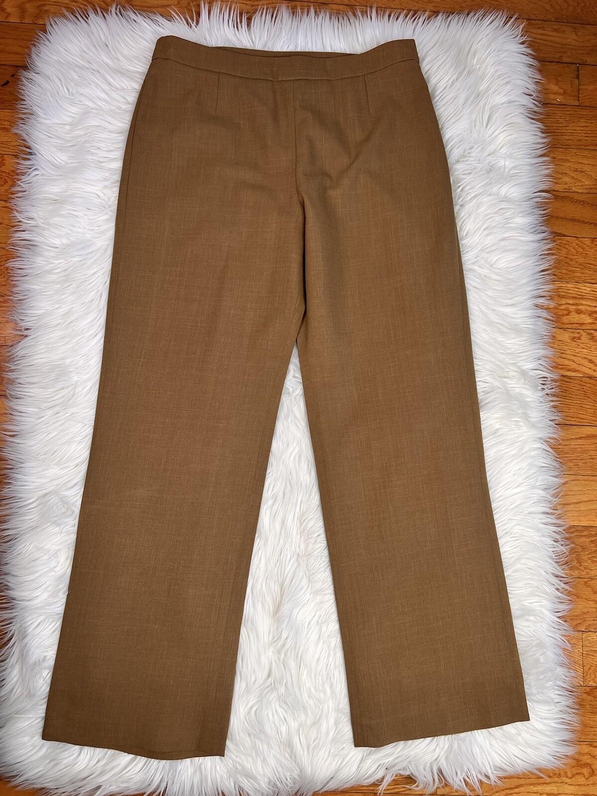 Le Suit Polyester Cinnamon Pant Suit Size 10 Lined Notch Collar Faux pockets 2PC