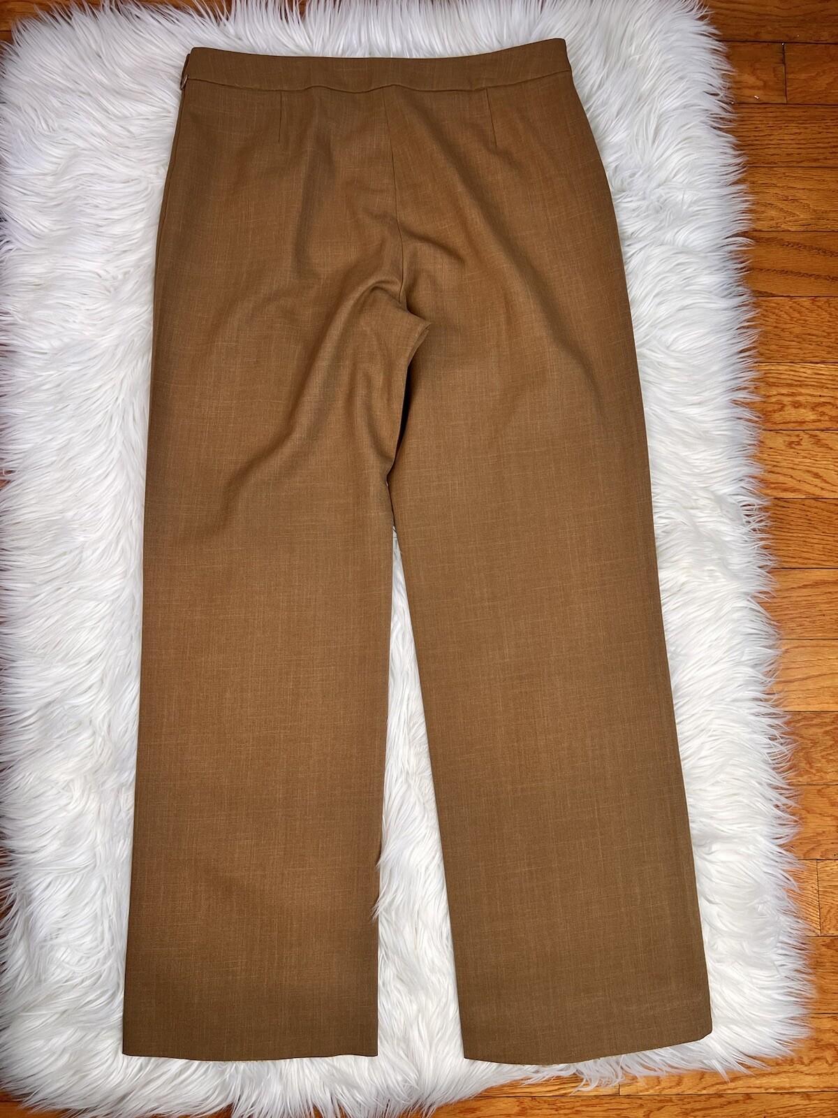 Le Suit Polyester Cinnamon Pant Suit Size 10 Lined Notch Collar Faux pockets 2PC