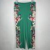 Gabrielle Union NY& Co Women Wide Leg Pants Size XL Green Floral Slacks Stretch