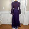 10-312.jpg Ayse Melek Tasarim Chiffon Lace Gown 44 Beaded Purple Bell Sleeve Empire Waist