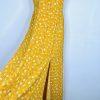Lulus Polyester Maxi Floral Dress Size M Open Back Gold Flutter Sleeves Flowy