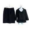 Suit Studio Women Polyester Skirt Suit 18 Black Shawl Collar Belted Pleated