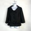 Suit Studio Women Polyester Skirt Suit 18 Black Shawl Collar Belted Pleated