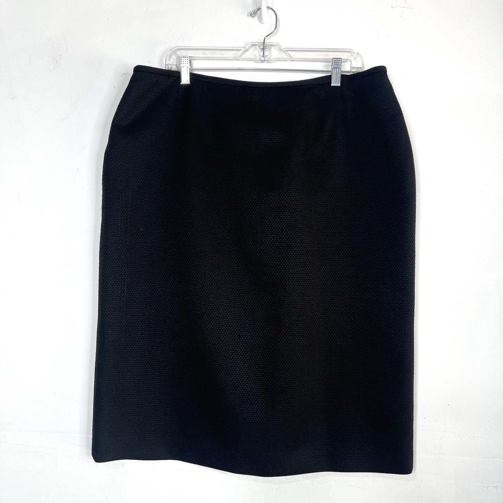 Suit Studio Women Polyester Skirt Suit 18 Black Shawl Collar Belted Pleated