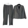 Le Suit Women Polyester Pant Suit 14W Gray Lined Career Business Classic