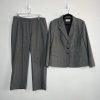 Le Suit Women Polyester Pant Suit 14W Gray Lined Career Business Classic