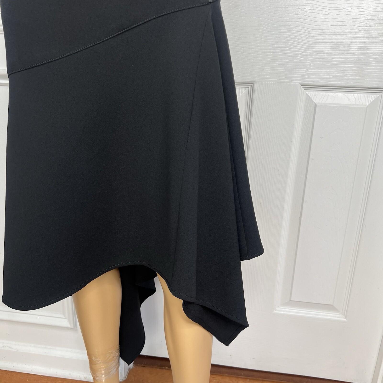 Alberto Makali Asymmetrical Skirt Size 2 Black With Details Ruffle High Low