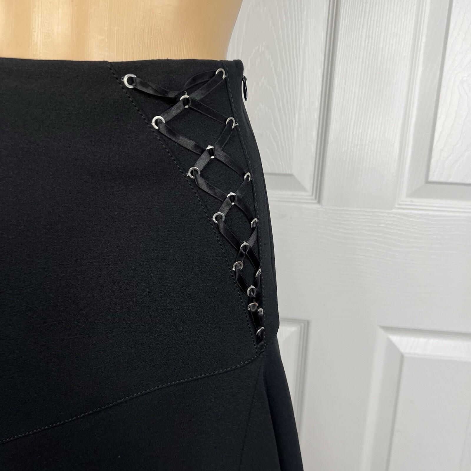 Alberto Makali Asymmetrical Skirt Size 2 Black With Details Ruffle High Low