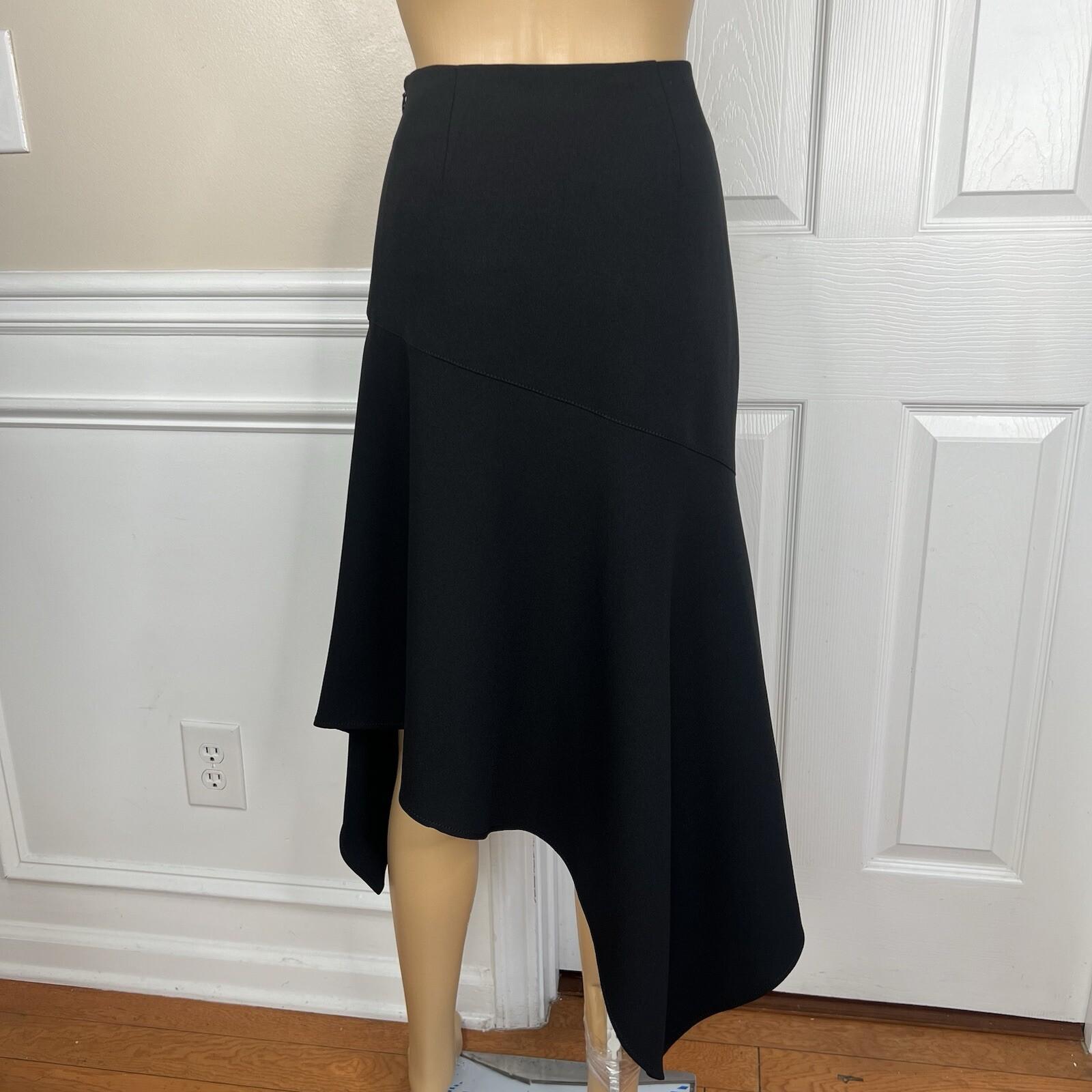 Alberto Makali Asymmetrical Skirt Size 2 Black With Details Ruffle High Low