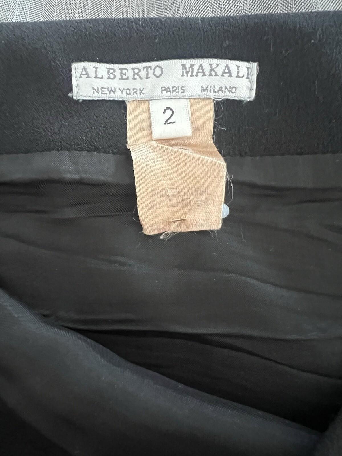 Alberto Makali Asymmetrical Skirt Size 2 Black With Details Ruffle High Low