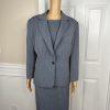 Kasper Polyester Stretch Lined Dress Size 16 Suit Size 18 Faded Blue 2PC