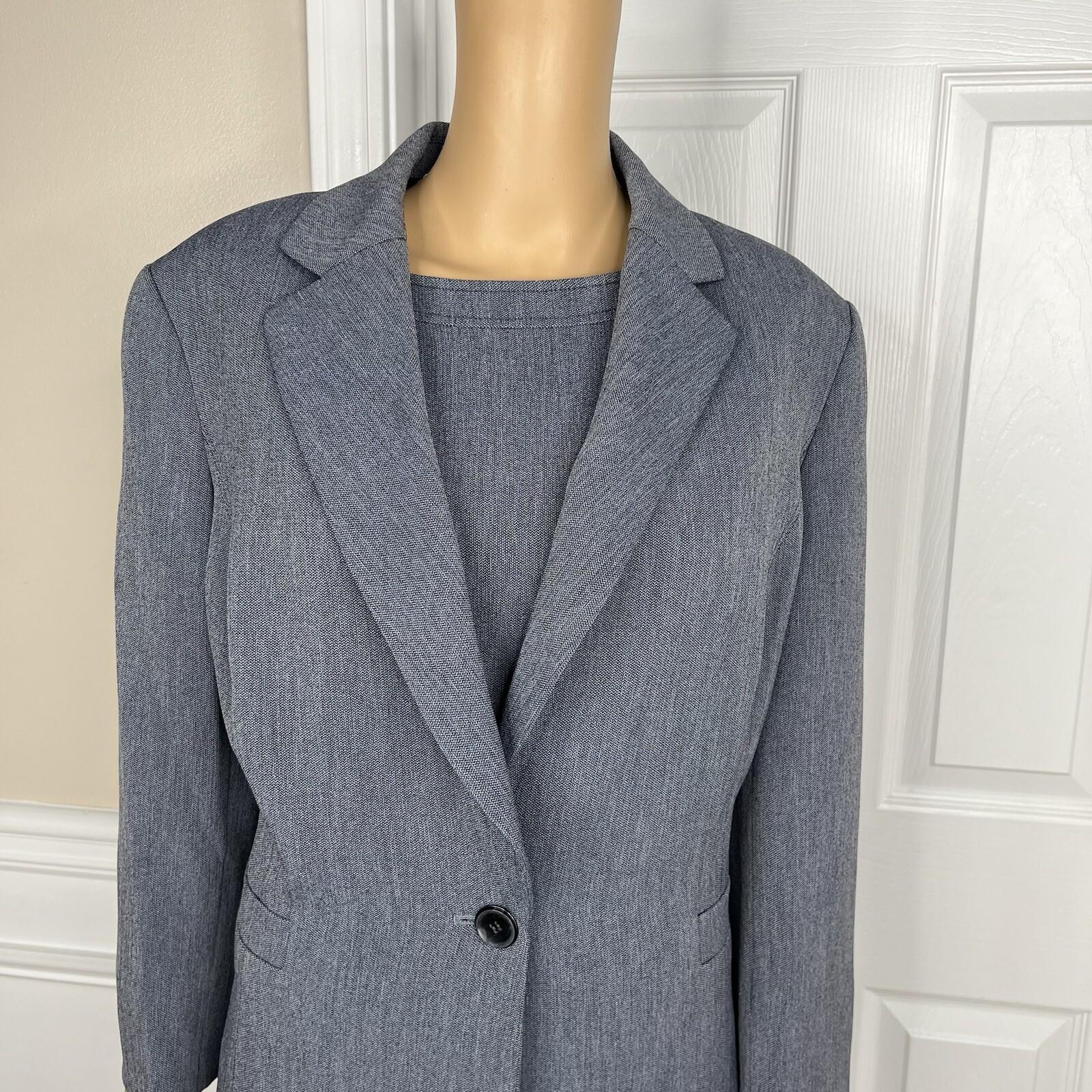 Kasper Polyester Stretch Lined Dress Size 16 Suit Size 18 Faded Blue 2PC