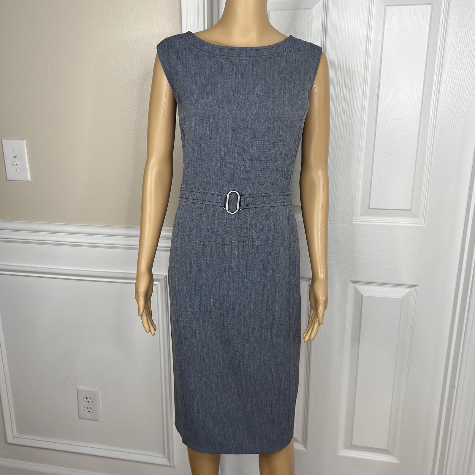Kasper Polyester Stretch Lined Dress Size 16 Suit Size 18 Faded Blue 2PC
