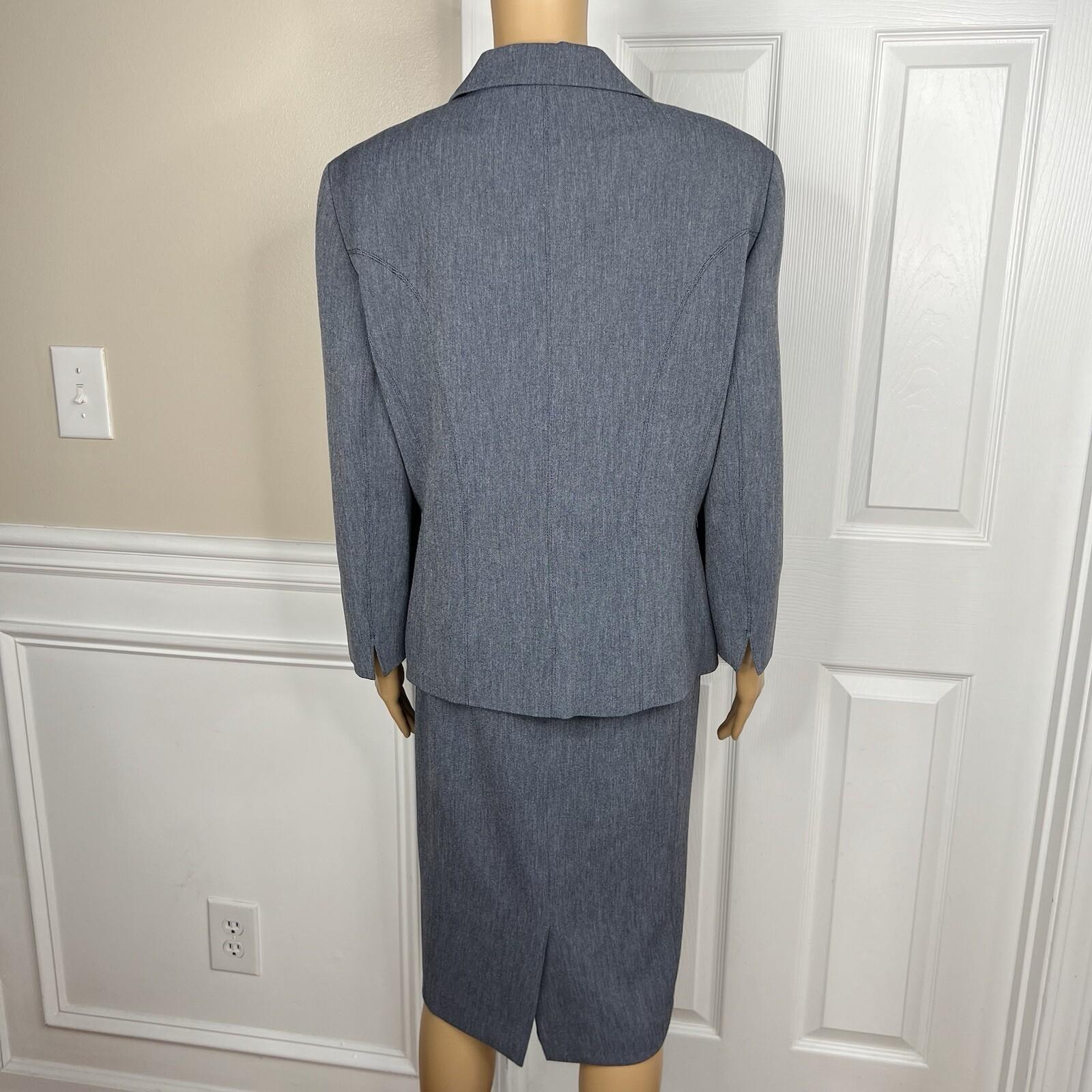 Kasper Polyester Stretch Lined Dress Size 16 Suit Size 18 Faded Blue 2PC