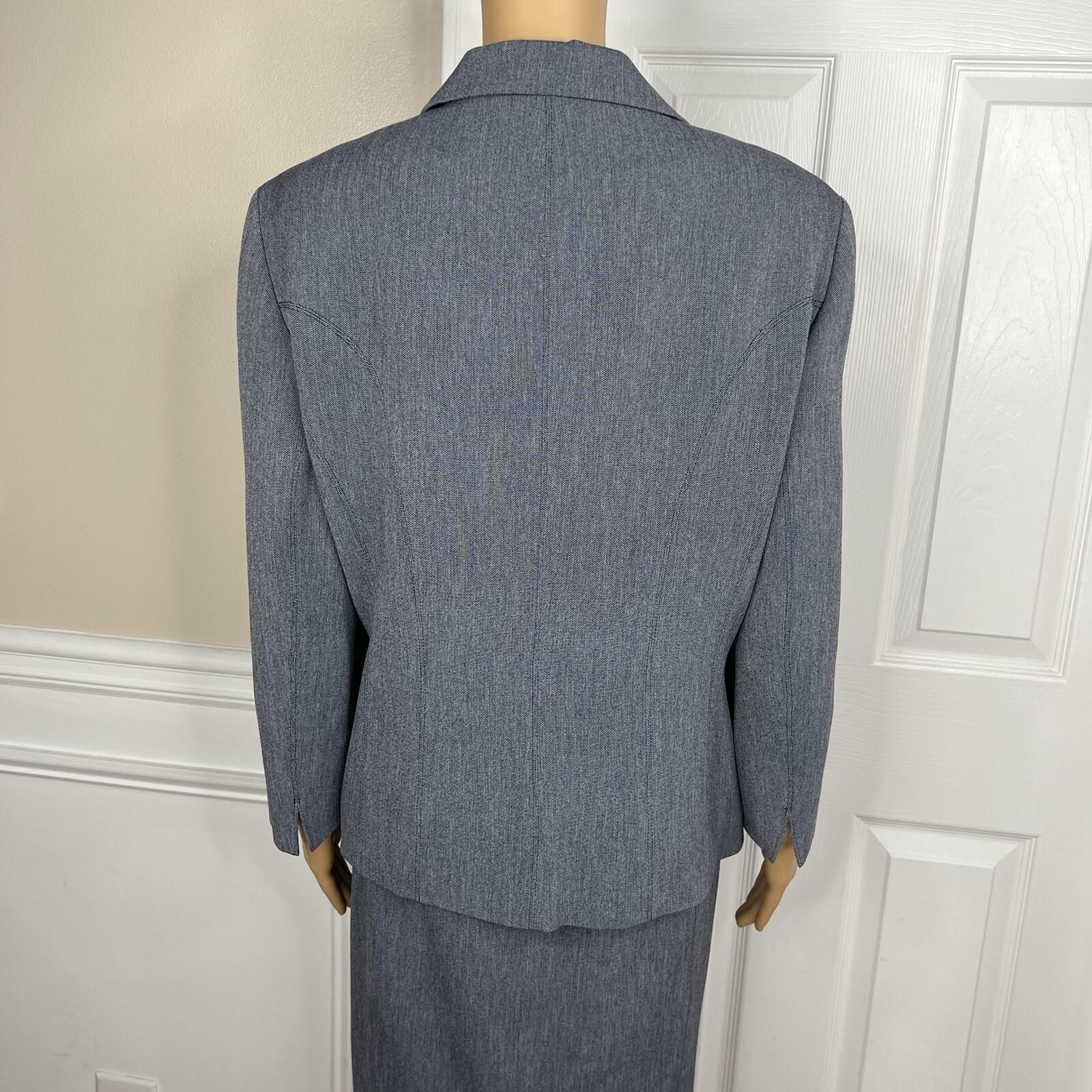 Kasper Polyester Stretch Lined Dress Size 16 Suit Size 18 Faded Blue 2PC