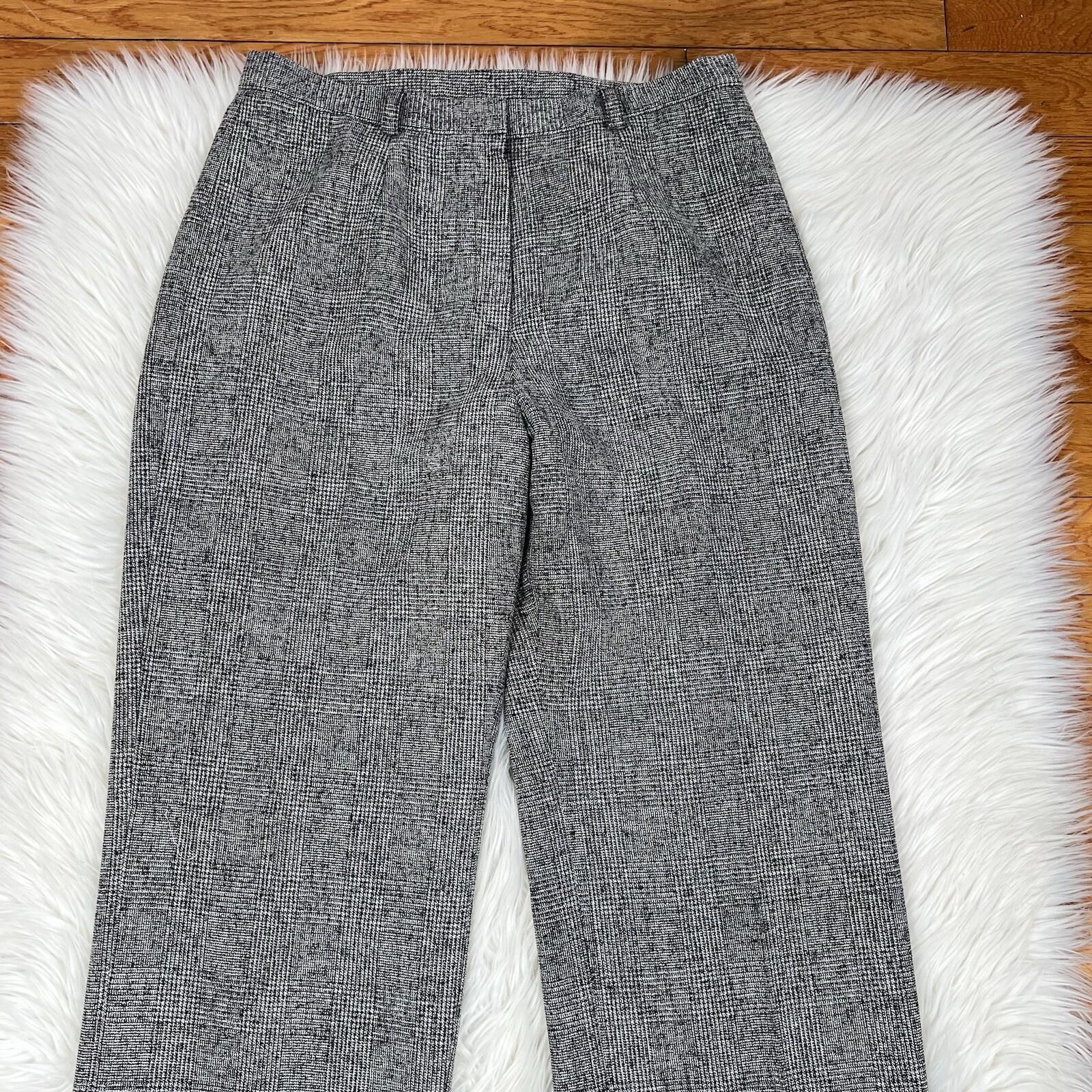 10-3174.jpg Kasper Polyester Rayon Pant Size 12P Black White Lined Notch Collar Career 2PC