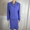 Collections Le Suit Polyester Skirt Suit Size 14P Pale Purple Ruffle Women Lined