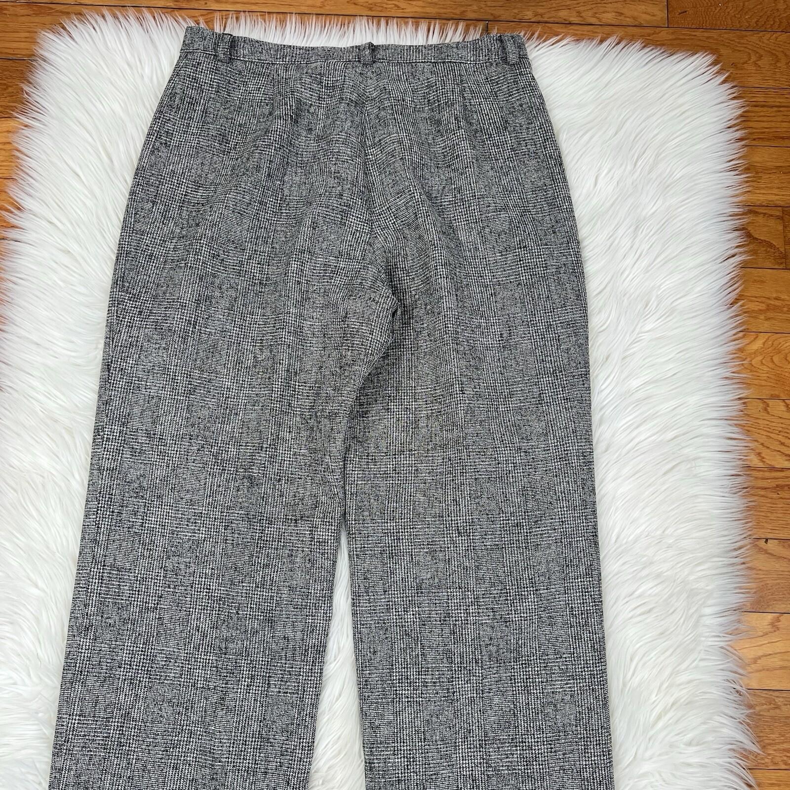 10-3178.jpg Kasper Polyester Rayon Pant Size 12P Black White Lined Notch Collar Career 2PC