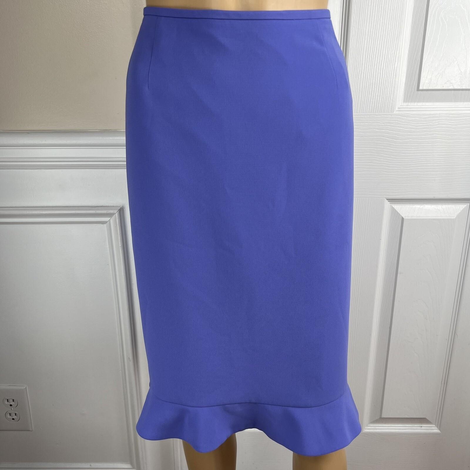 Collections Le Suit Polyester Skirt Suit Size 14P Pale Purple Ruffle Women Lined
