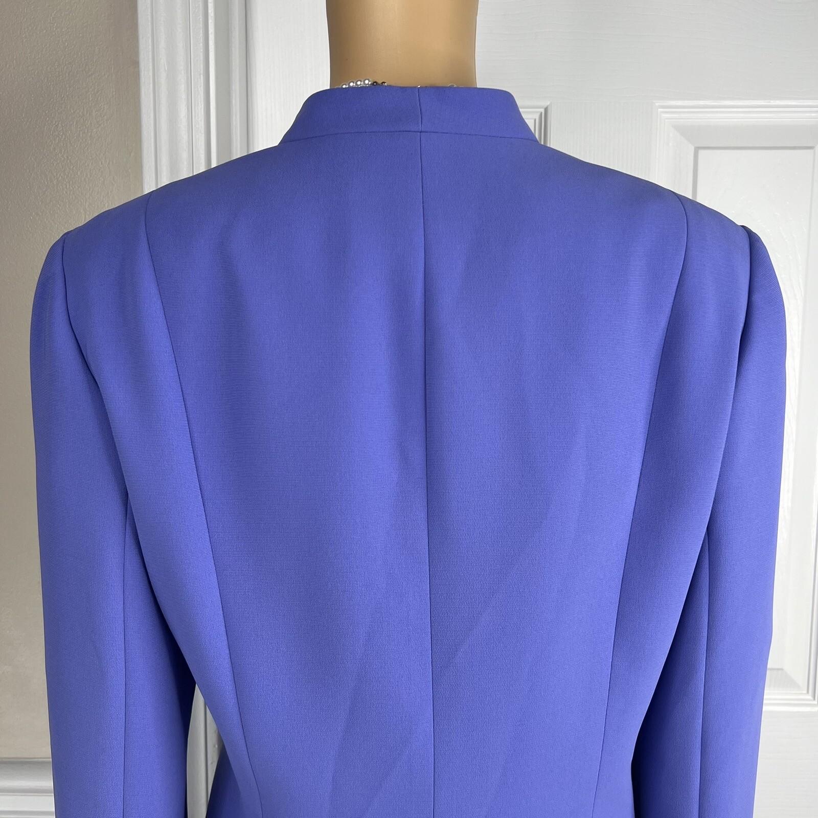 Collections Le Suit Polyester Skirt Suit Size 14P Pale Purple Ruffle Women Lined
