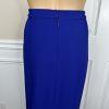 Moshita Couture Women Polyester Skirt Suit 14 Blue Beaded Lined Cocktail 2PC