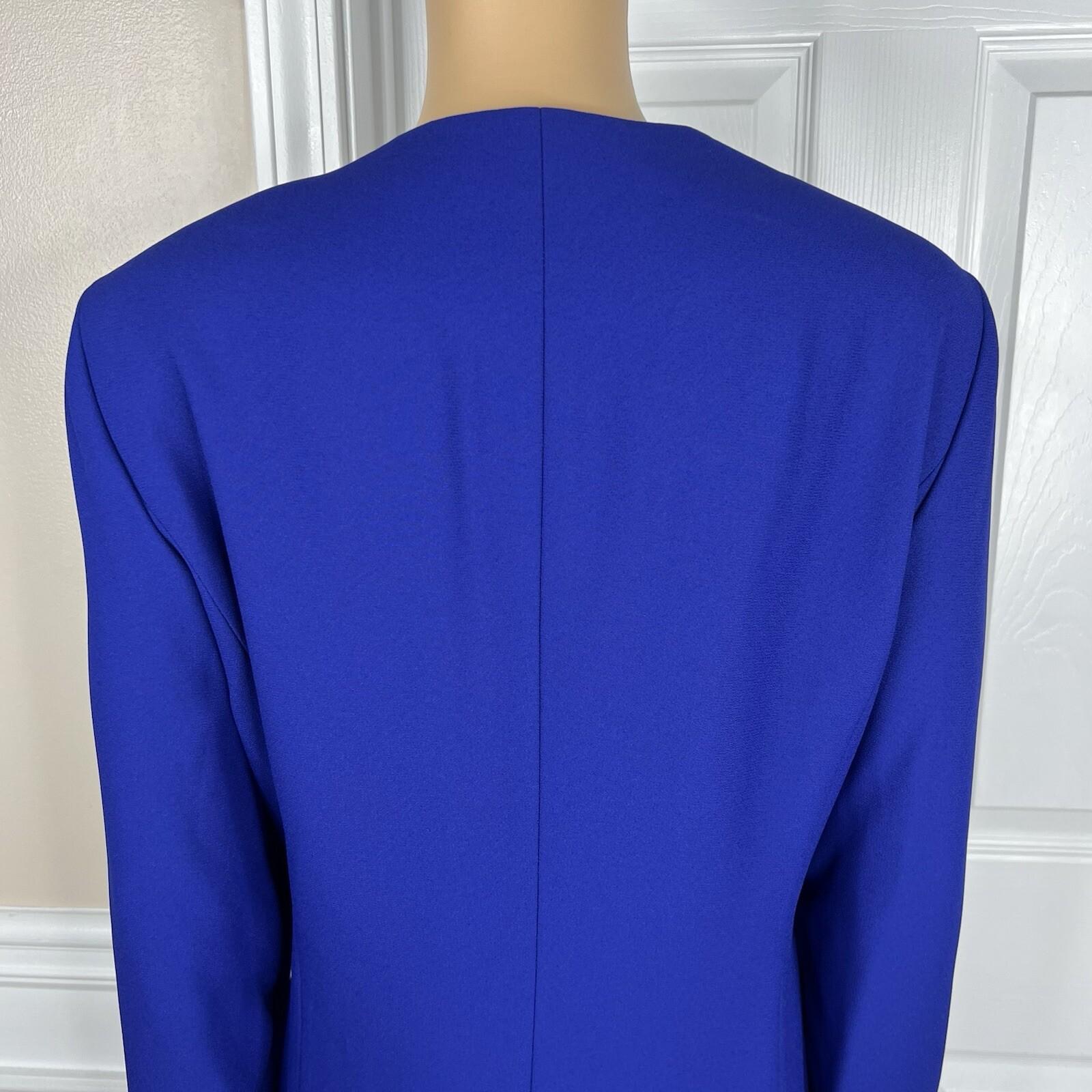 Moshita Couture Women Polyester Skirt Suit 14 Blue Beaded Lined Cocktail 2PC