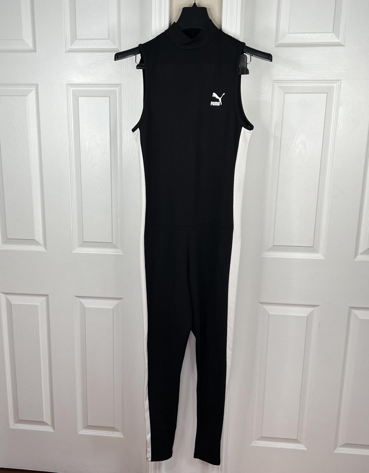 Puma Black White Full Body Slimming Slender Overall Jumpsuit Tight Fit Size XXL