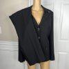 John Meyer Polyester Pant Suit 14 Solid Black Lined Peak Collar Embellished 2PC
