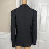 John Meyer Polyester Pant Suit 14 Solid Black Lined Peak Collar Embellished 2PC