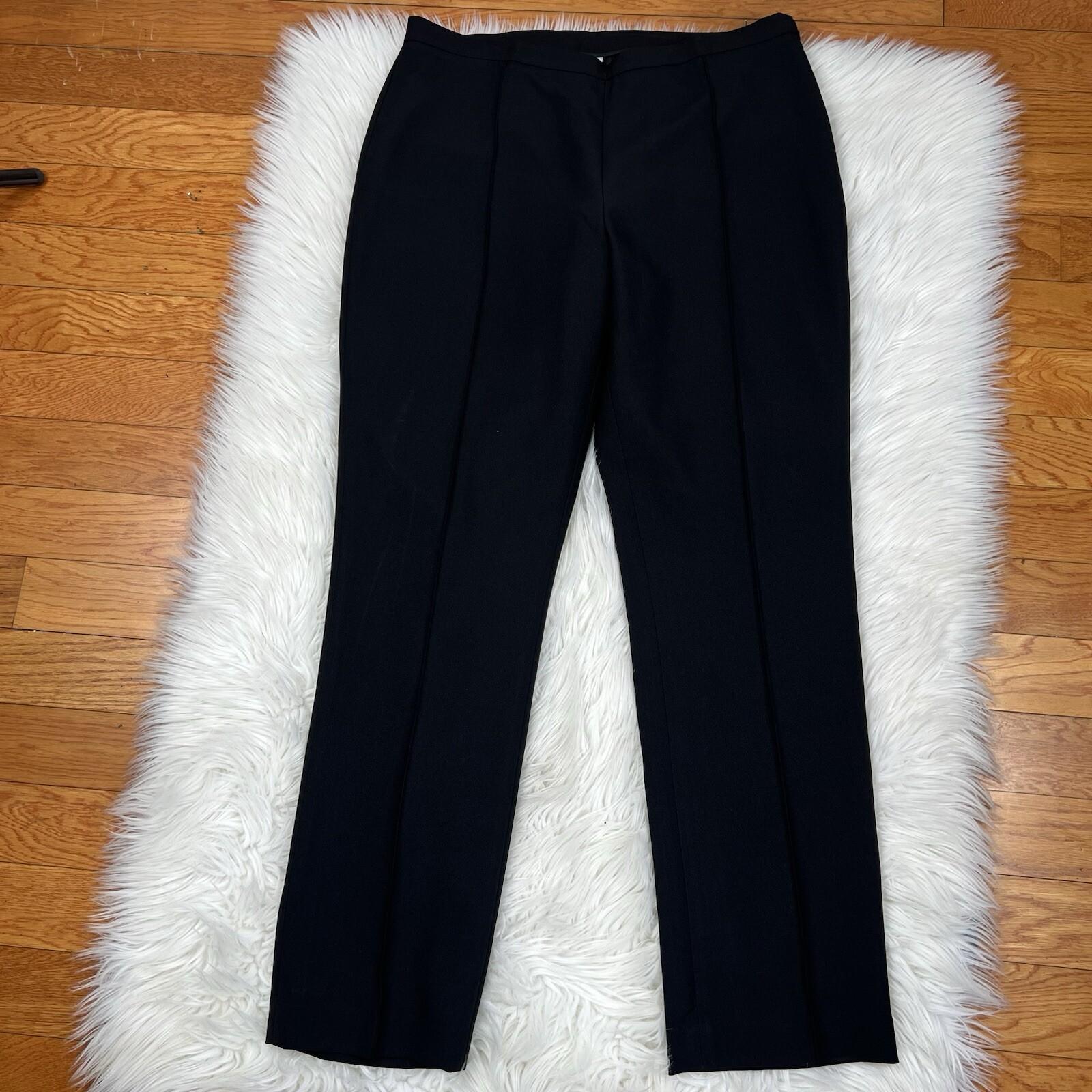John Meyer Polyester Pant Suit 14 Solid Black Lined Peak Collar Embellished 2PC
