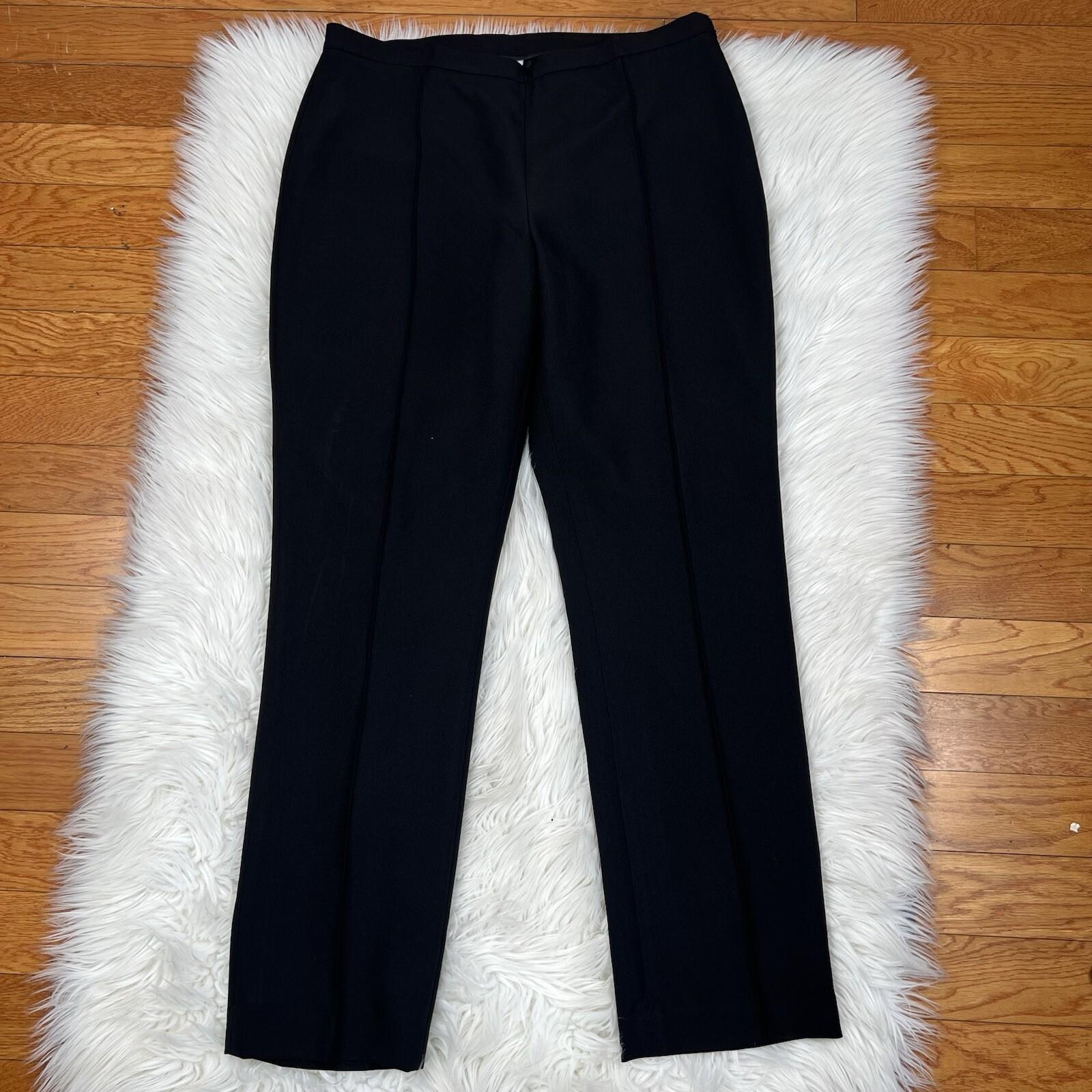 John Meyer Polyester Pant Suit 14 Solid Black Lined Peak Collar Embellished 2PC