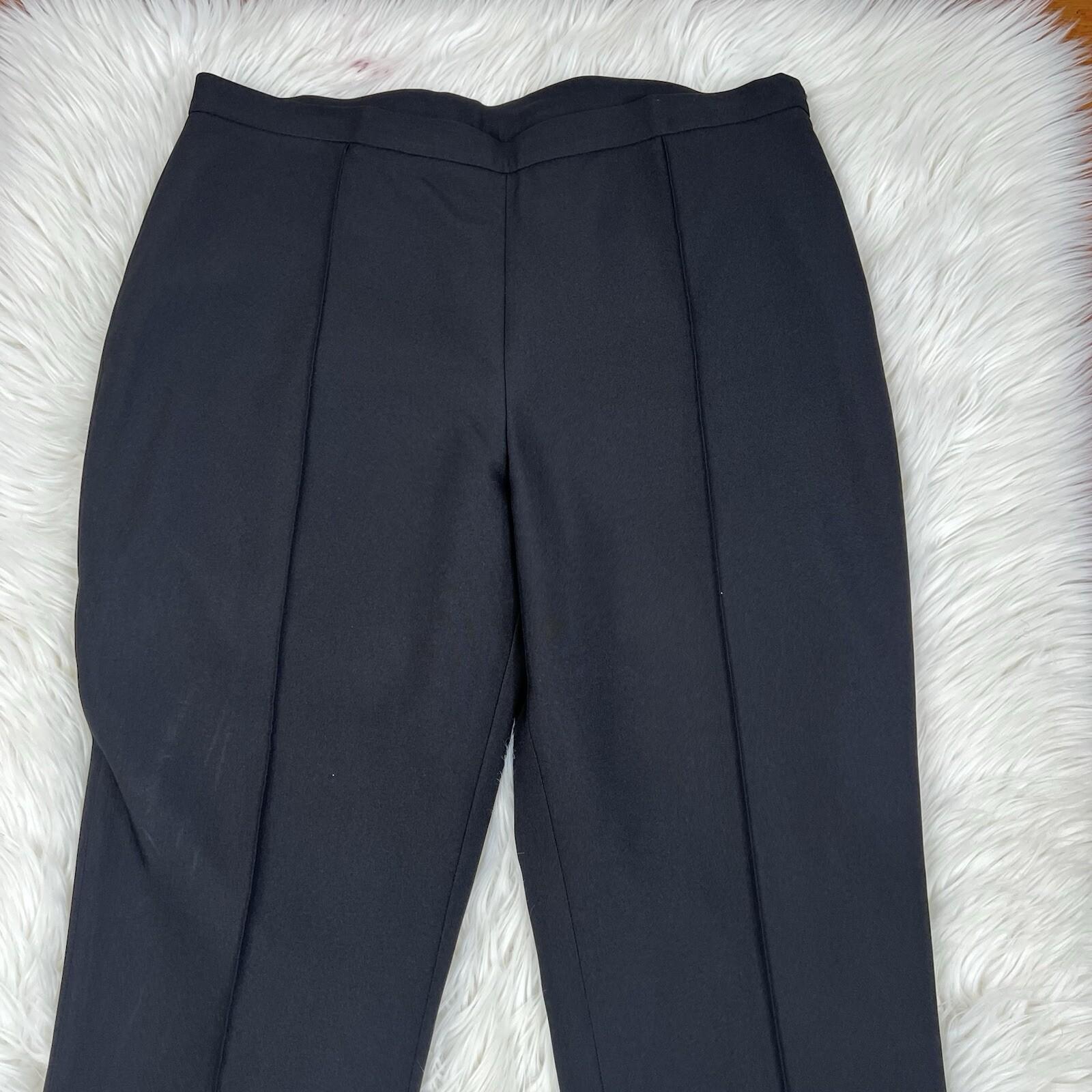 John Meyer Polyester Pant Suit 14 Solid Black Lined Peak Collar Embellished 2PC