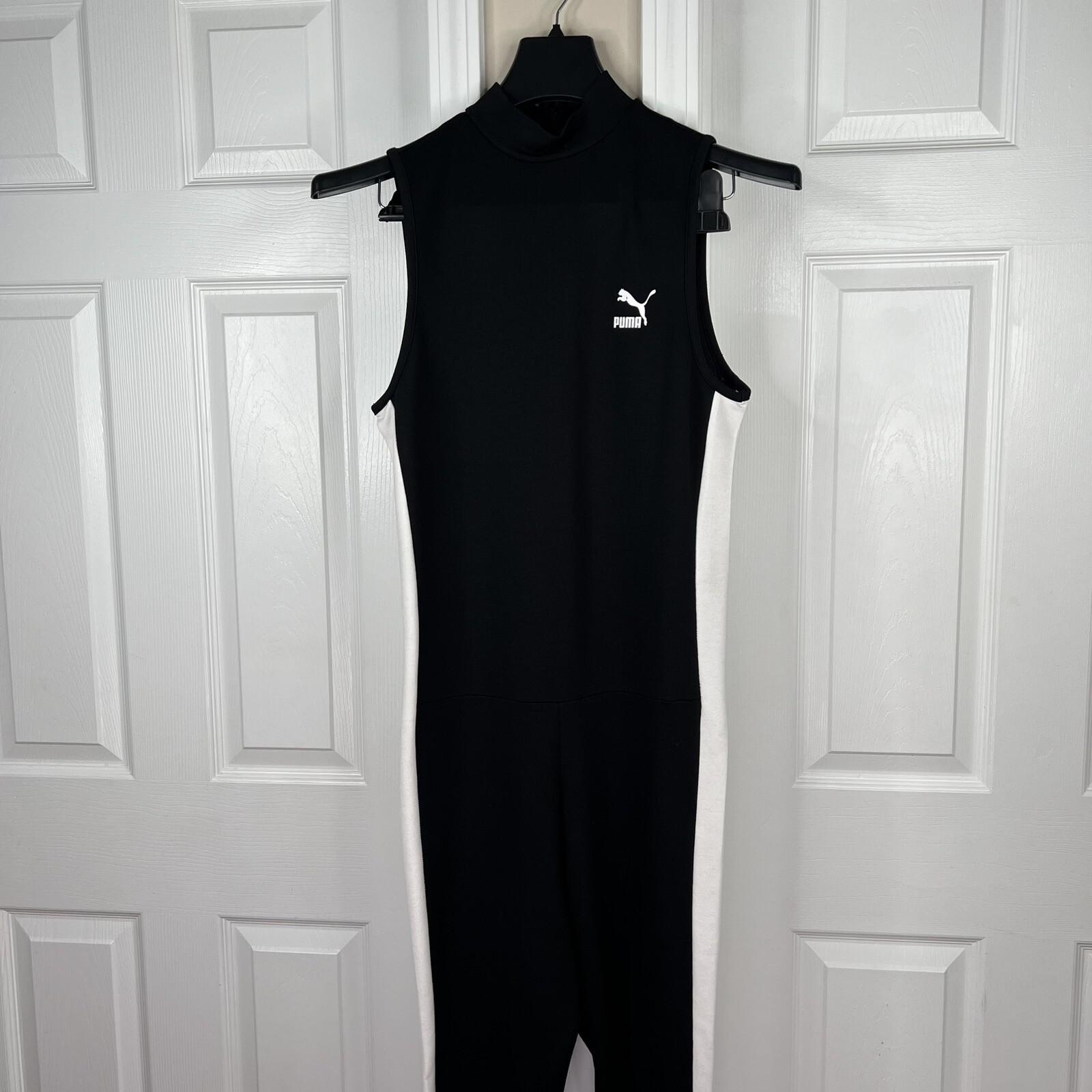 Puma Black White Full Body Slimming Slender Overall Jumpsuit Tight Fit Size XXL