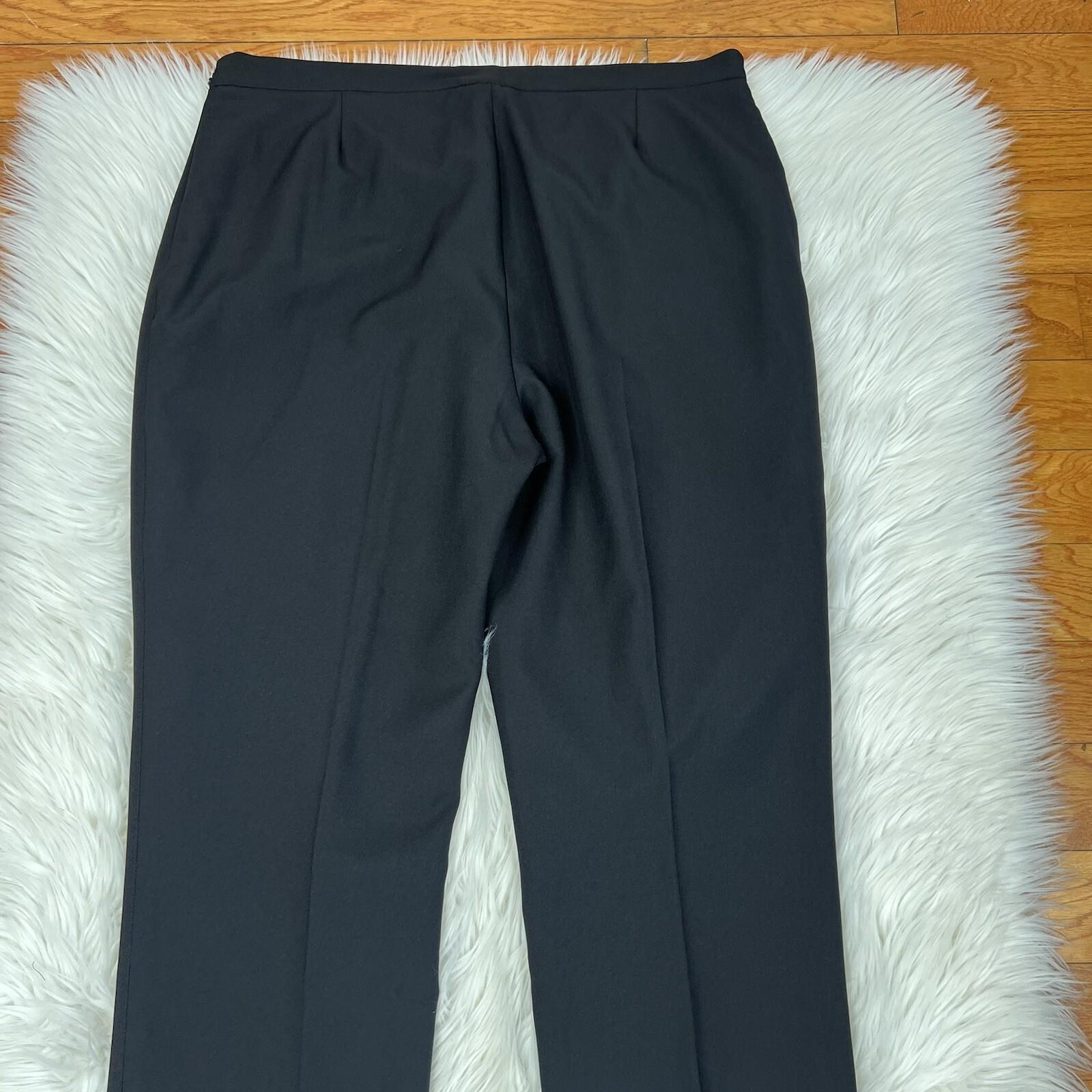 John Meyer Polyester Pant Suit 14 Solid Black Lined Peak Collar Embellished 2PC