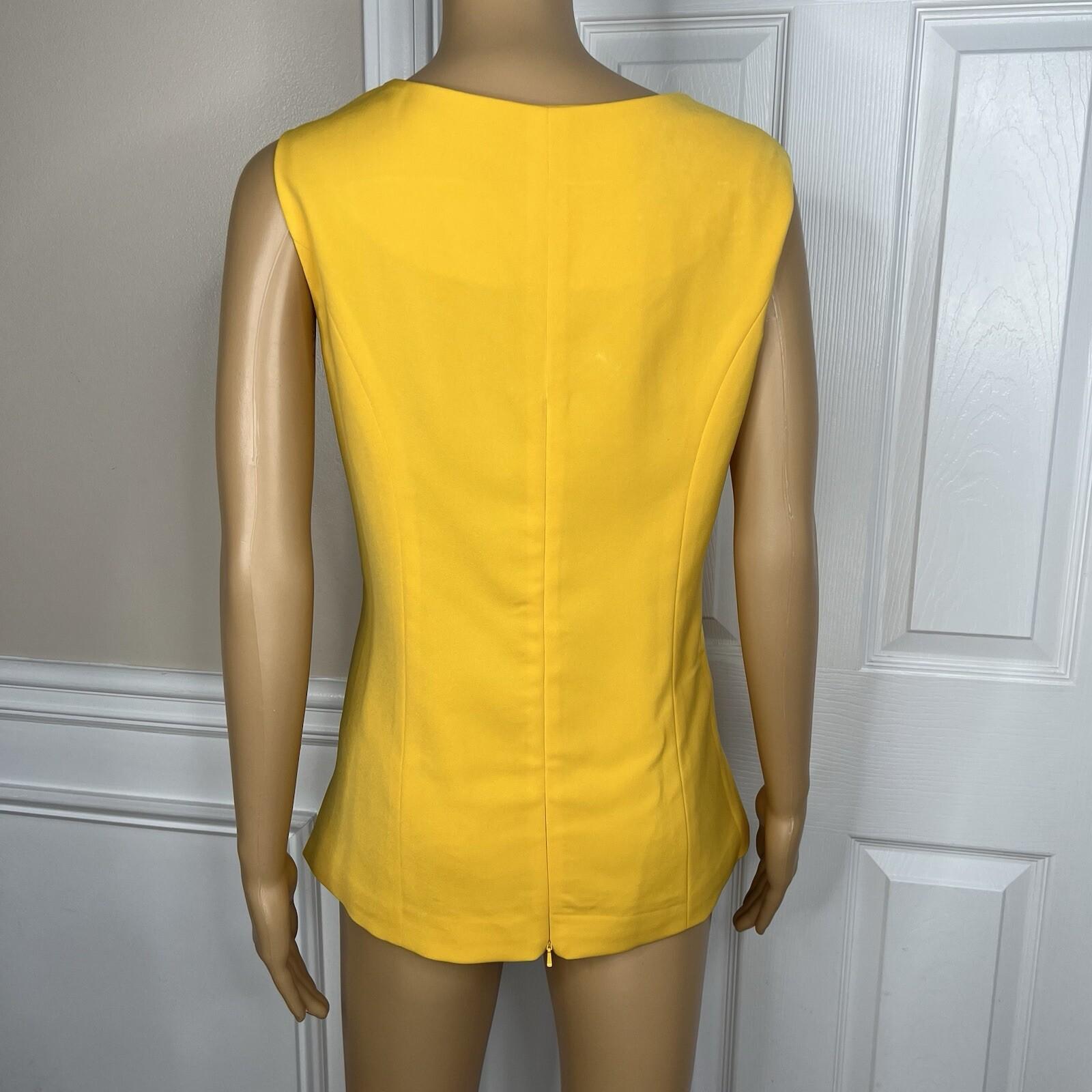 Natalli Barri Women Polyester Blazer Top 12 Beaded Yellow Mid Length 2PC New