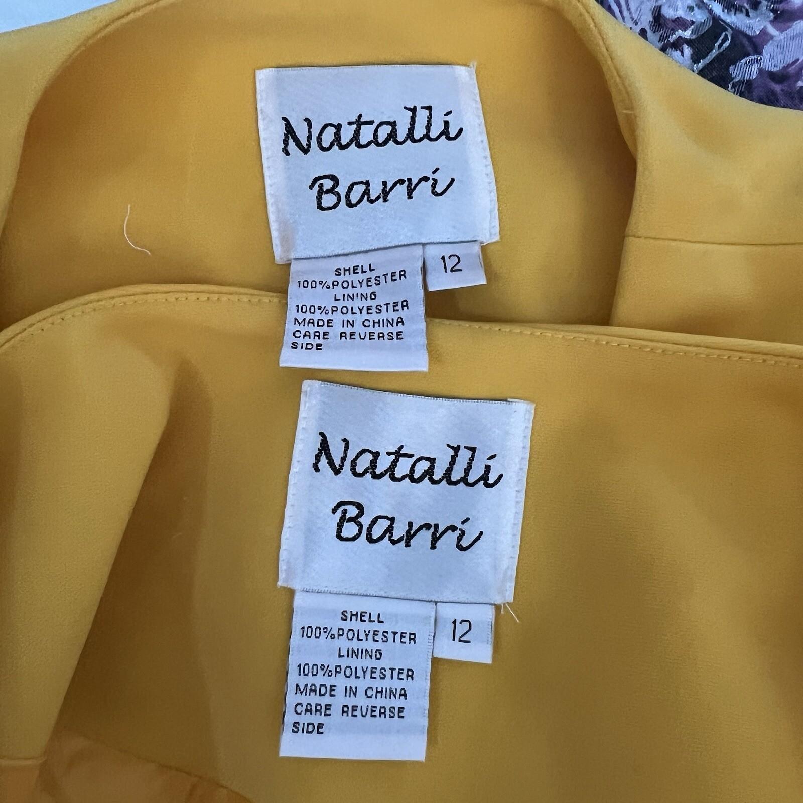 Natalli Barri Women Polyester Blazer Top 12 Beaded Yellow Mid Length 2PC New