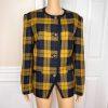 KASPER ASL VTG Multicolor Spun Rayon Collarless Career Cocktail Blazer Size 12