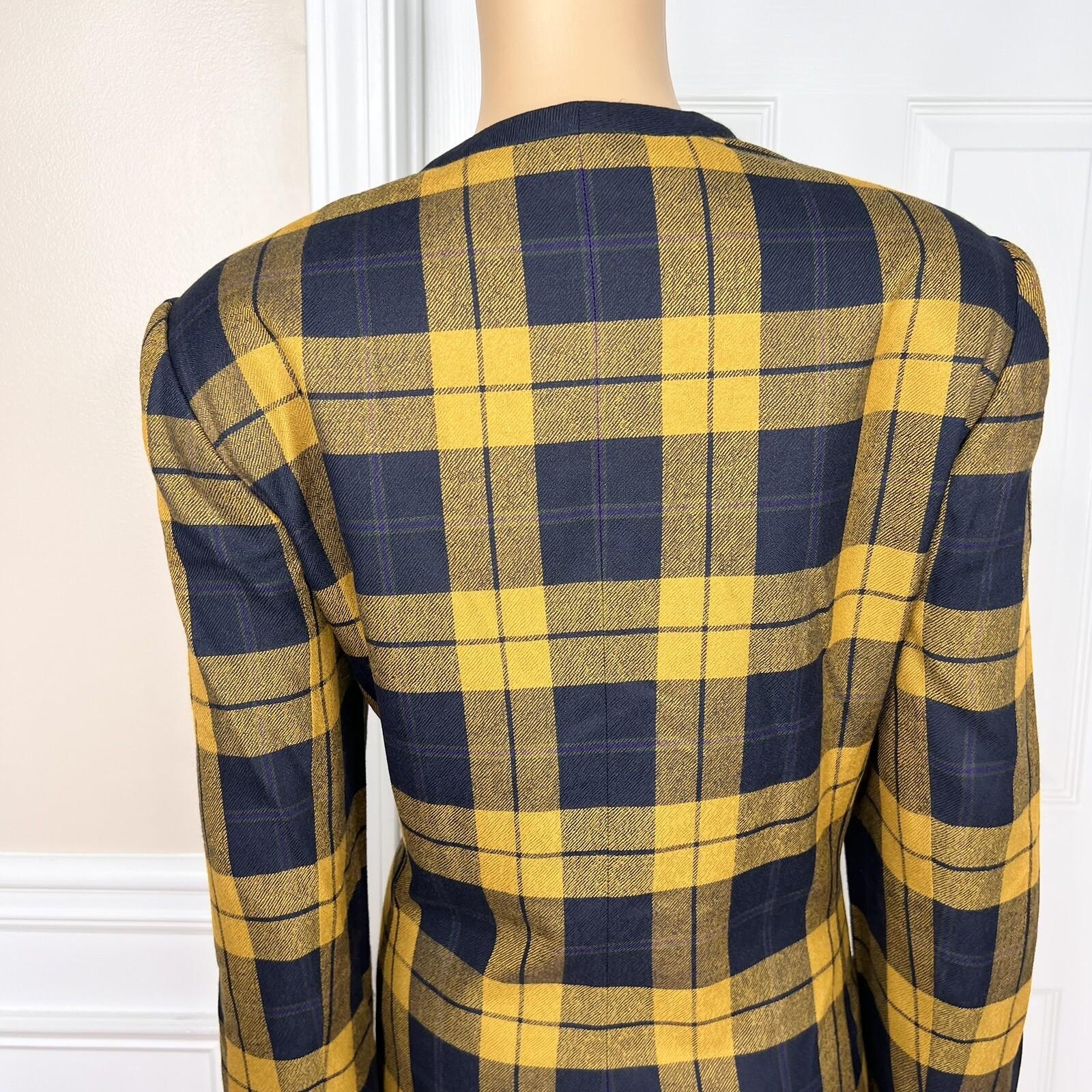 KASPER ASL VTG Multicolor Spun Rayon Collarless Career Cocktail Blazer Size 12