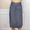 KASPER Women 2PC Blue Denim Linen Open Front Belted Career Skirt Suit Size 8